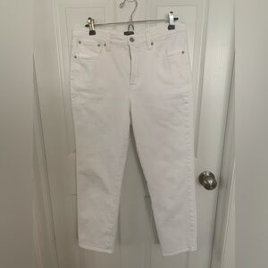 J. Crew Women's Essential Straight Cropped White Ankle Jeans 29